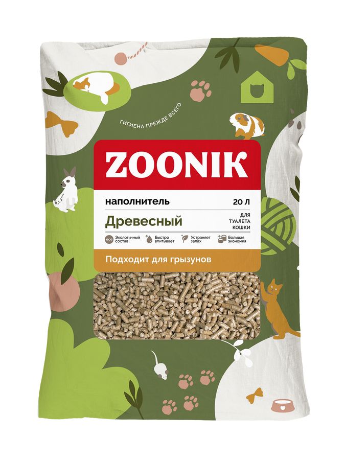 Наполнитель ZOONIK древесный 20л