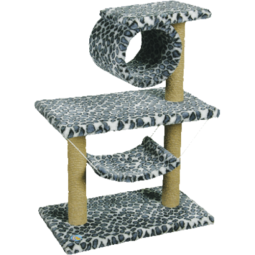 Комплекс д/кош., цв.мех, 2-х этаж., труба+гамак Зооник (700х400х900)