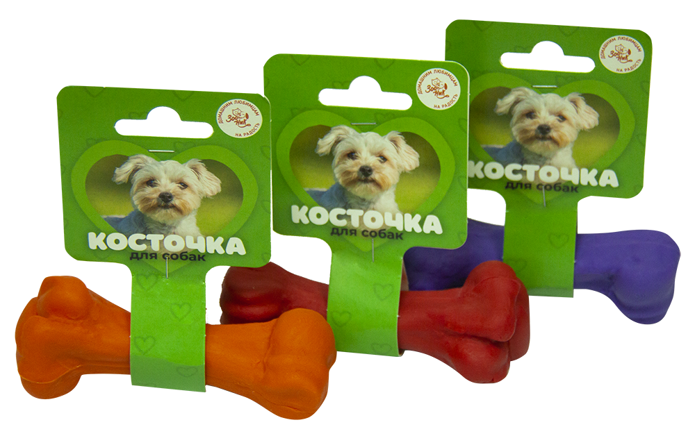 Игрушка "Кость литая малая" Зооник 11 см (пластикат)