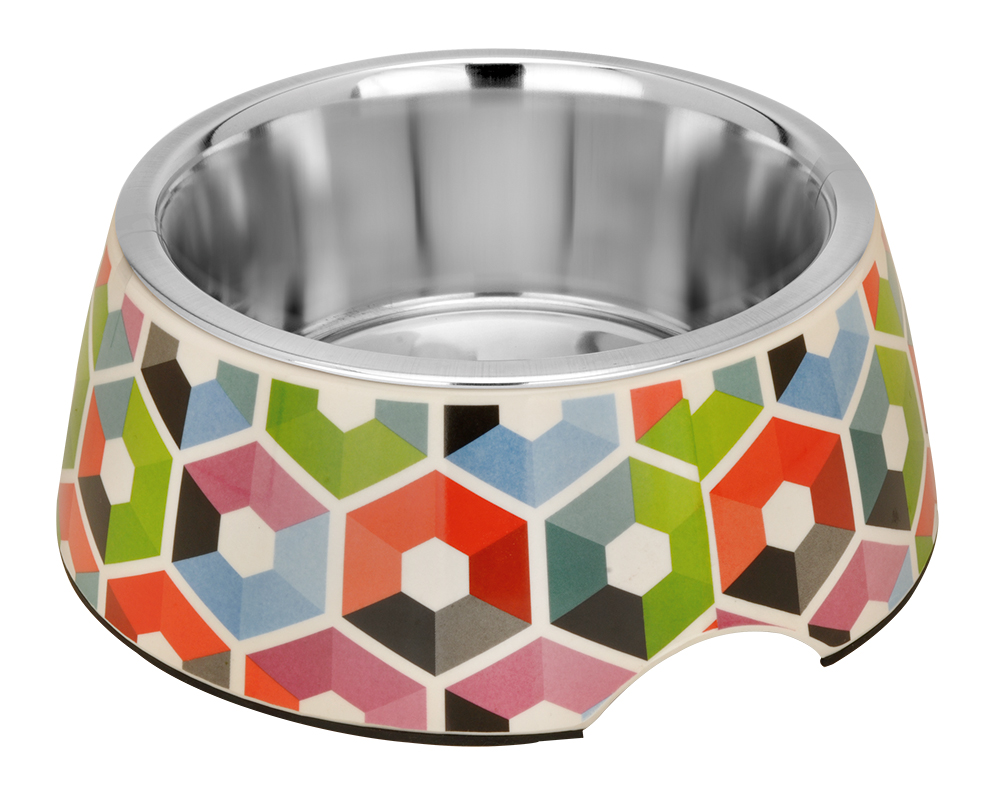 Миска металл. Melamine с наклейкой Hexa, 0.4л (MP-2219)