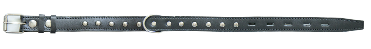 Ошейник 25мм (кожа, подкладка, украшения, кольцо), 41-51см