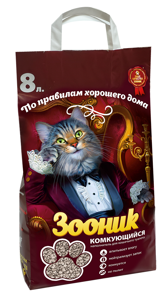 Наполнитель "Зооник", комкующийся 8л 