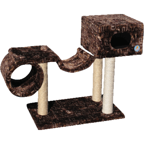 Комплекс д/кош., цв.мех,  дом+труба+гамак Зооник (1100х410х780)