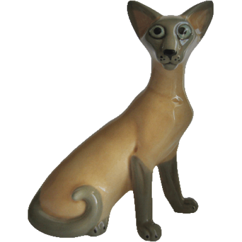 Скульптура фарфоровая "Кот сиамский" 