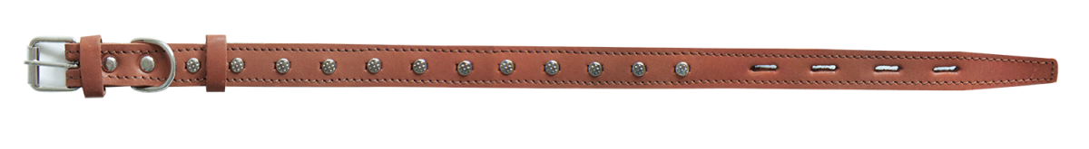 Ошейник 20мм (кожа, украшения), 33-42см