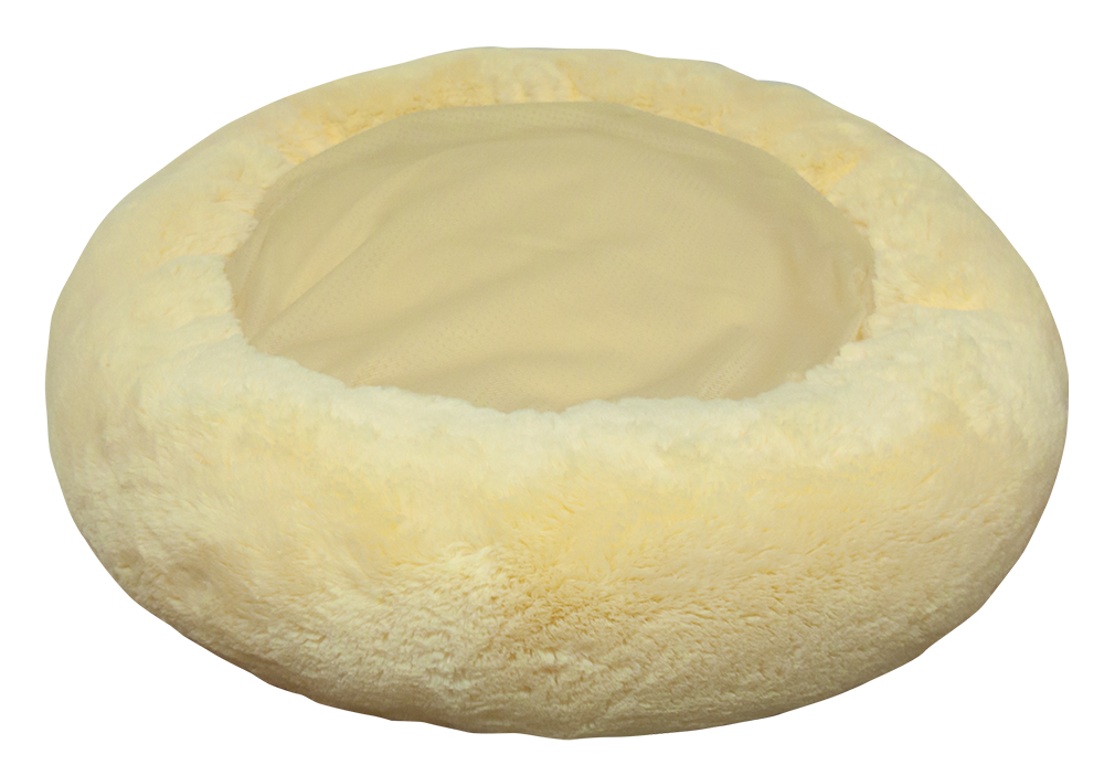 Лежанка круглая , мех средневорсный (600х600х150), Зооник, светло-бежевый