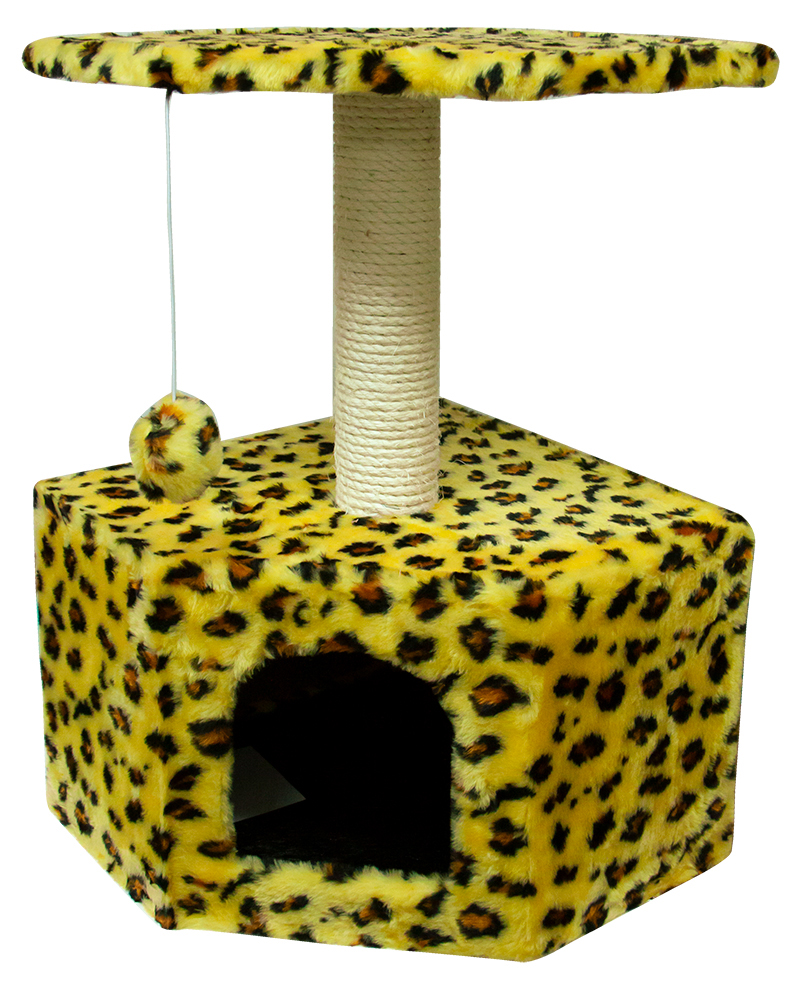 Дом д/кош., цв.мех, угловой Зооник(400х400х640)