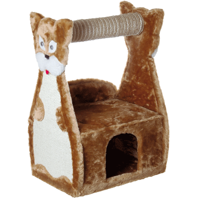 Дом д/кош.,одн.мех с лежанкой и когтеточками "котята" (450х360х670)