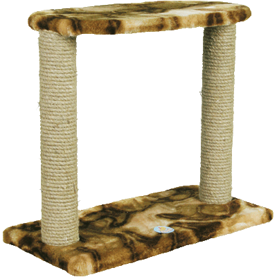 Когтеточка на подставке, сизаль, с лежанкой двойная (300х600х500)