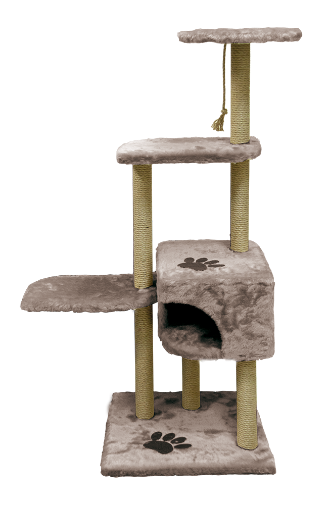 Комплекс д/кош., 4-х этажный, мех одн., Зооник (640х410х1170) серый